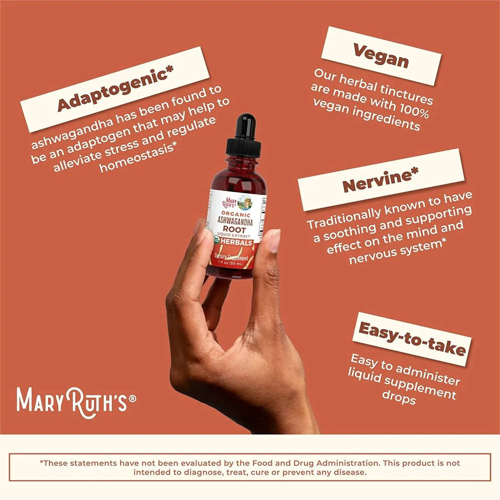 MARY RUTH ORGANICS - Mary Ruth Organics Organic Ashwagandha Liquid Drops 30Ml. - The Red Vitamin MX - Suplementos Alimenticios - {{ shop.shopifyCountryName }}