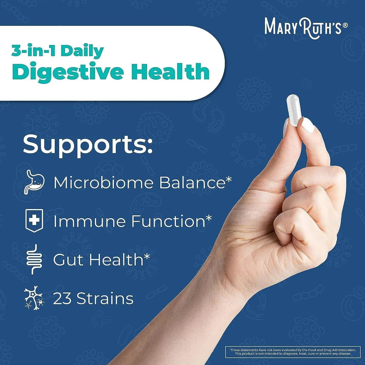 MARY RUTH ORGANICS - Mary Ruth's 3 in 1 Digestive Health Probiotic 30 Capsulas - The Red Vitamin MX - Suplementos Alimenticios - {{ shop.shopifyCountryName }}