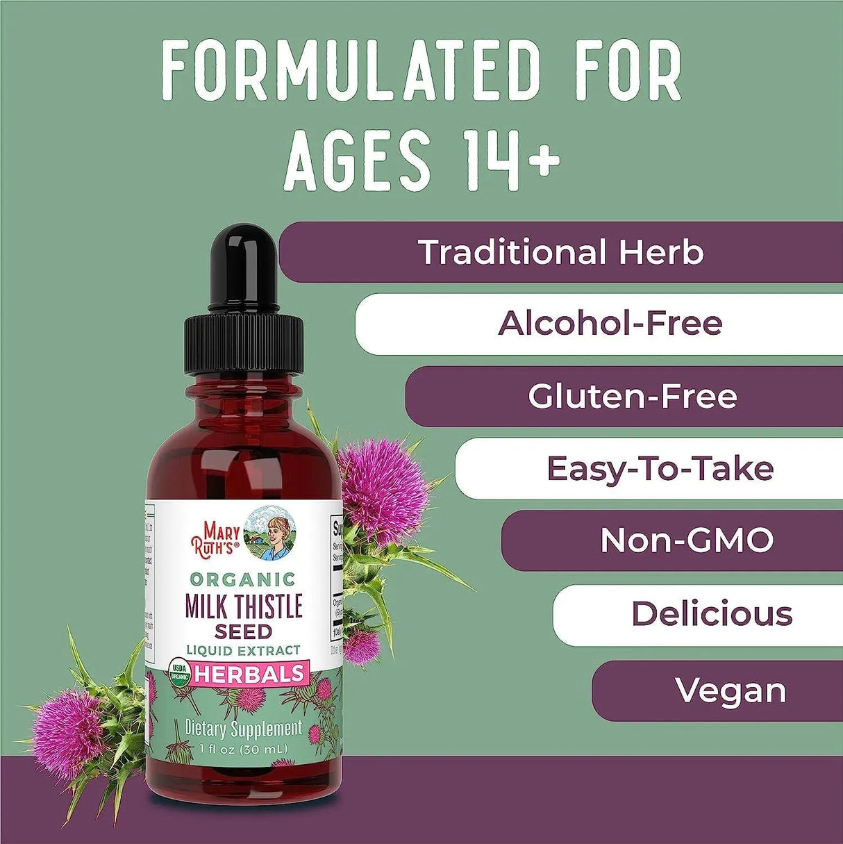 MARY RUTH ORGANICS - MaryRuth Milk Thistle Seed Liquid Drops 30Ml. - The Red Vitamin MX - Suplementos Alimenticios - {{ shop.shopifyCountryName }}