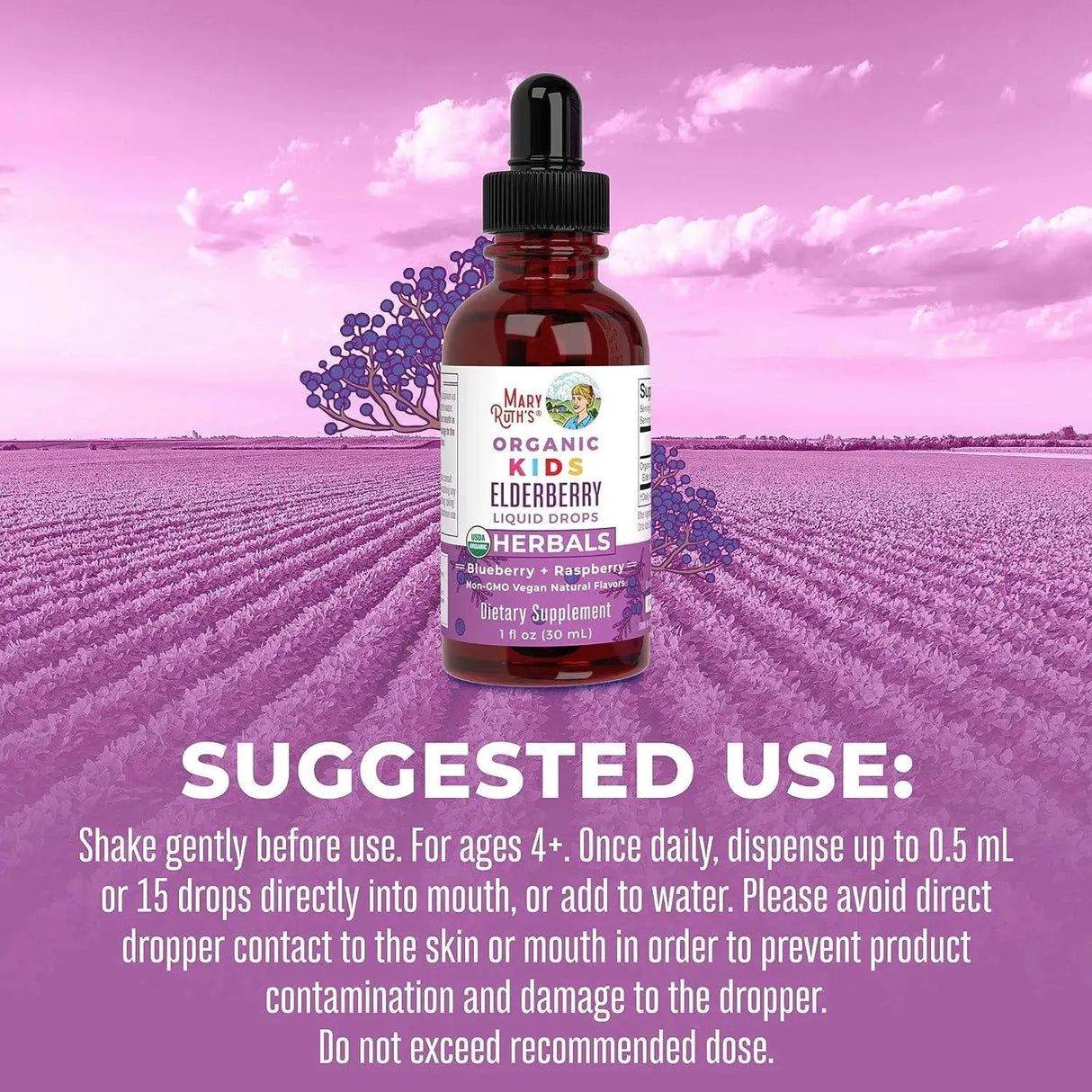 MARY RUTH ORGANICS - MaryRuth Organics Elderberry Liquid Drops for Kids Ages 4-13 30Ml. - The Red Vitamin MX - Suplementos Alimenticios - {{ shop.shopifyCountryName }}