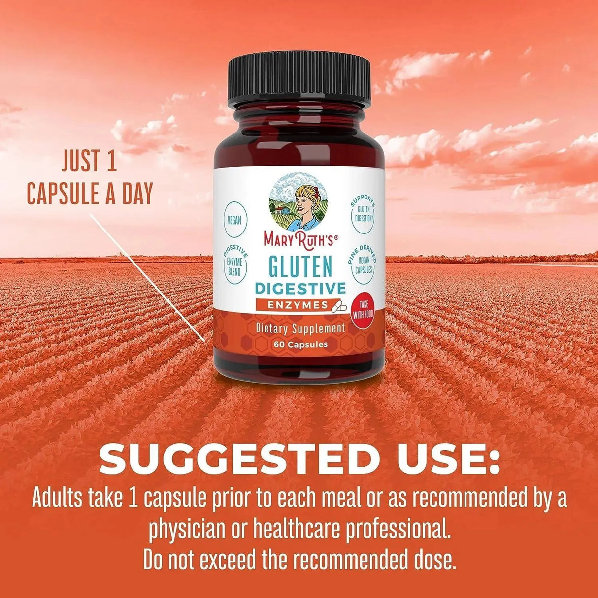 MARY RUTH ORGANICS - MaryRuth Organics Gluten Enzymes 60 Capsulas - The Red Vitamin MX - Suplementos Alimenticios - {{ shop.shopifyCountryName }}