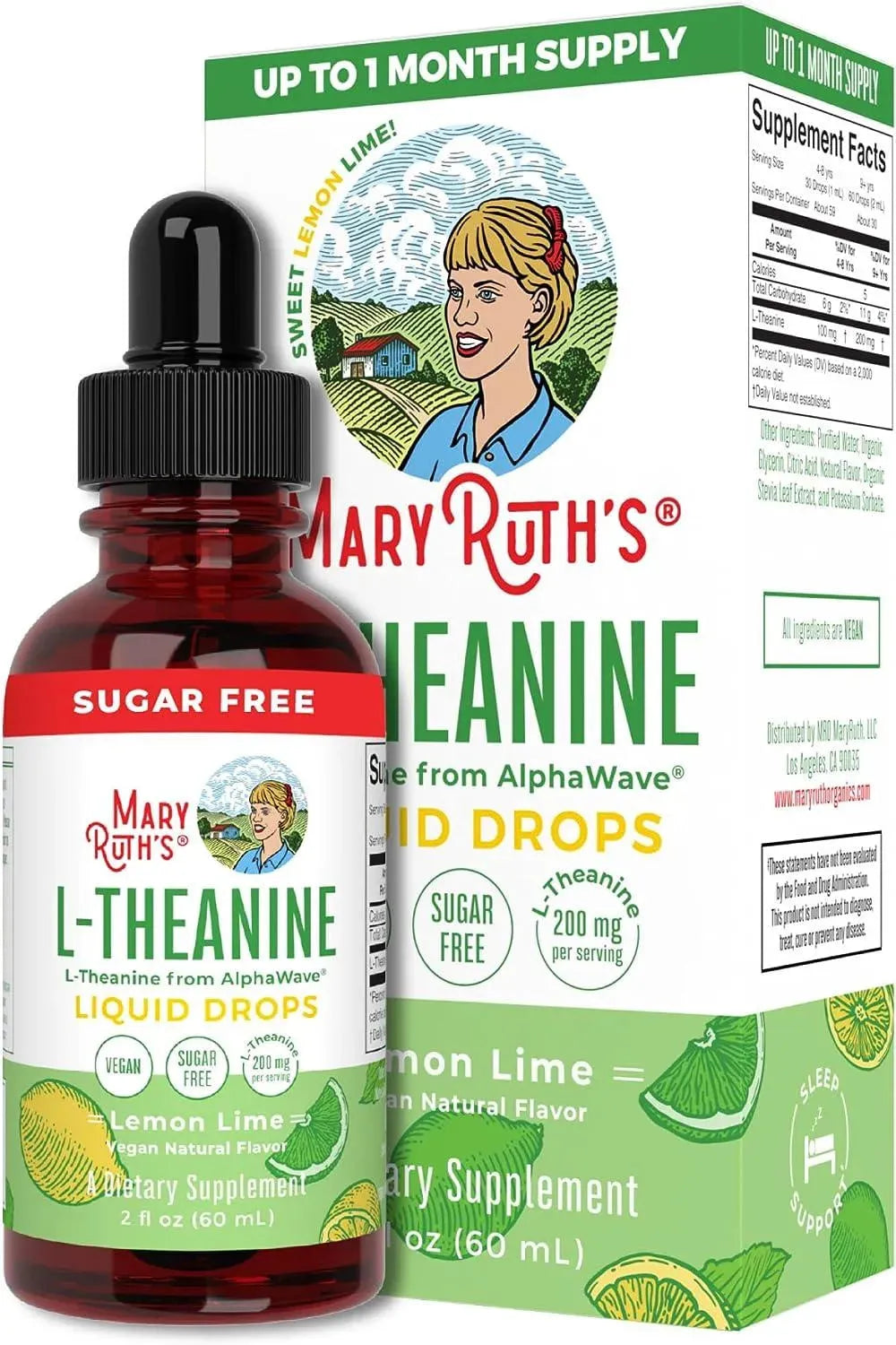 MARY RUTH ORGANICS - MaryRuth Organics L Theanine 200Mg. Liquid Drops 60Ml. - The Red Vitamin MX - Suplementos Alimenticios - {{ shop.shopifyCountryName }}