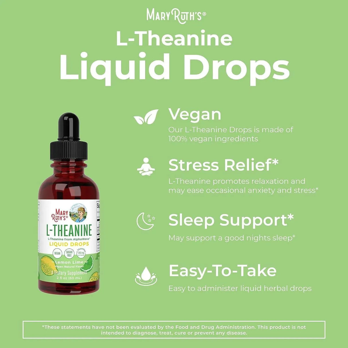 MARY RUTH ORGANICS - MaryRuth Organics L Theanine 200Mg. Liquid Drops 60Ml. - The Red Vitamin MX - Suplementos Alimenticios - {{ shop.shopifyCountryName }}