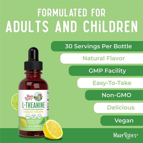 MARY RUTH ORGANICS - MaryRuth Organics L Theanine 200Mg. Liquid Drops 60Ml. - The Red Vitamin MX - Suplementos Alimenticios - {{ shop.shopifyCountryName }}