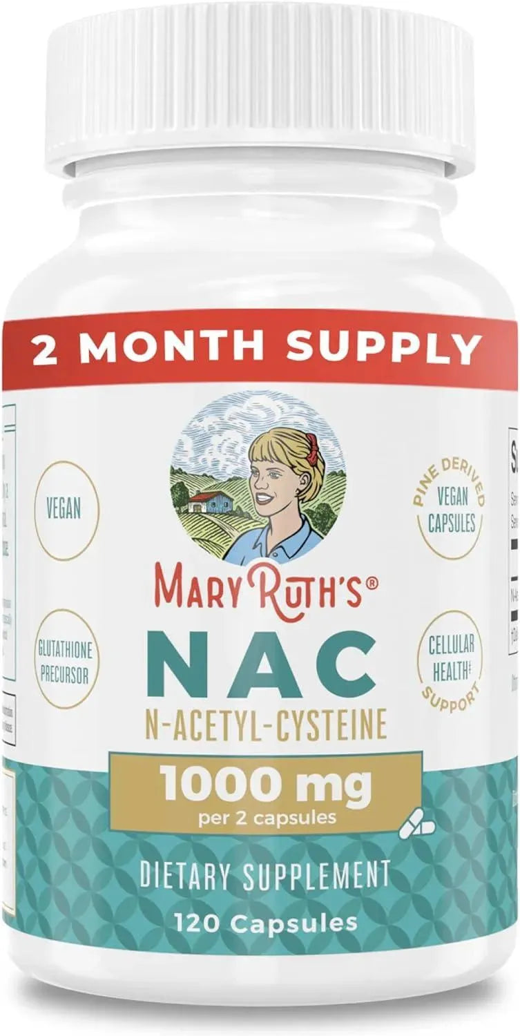MARY RUTH ORGANICS - MaryRuth Organics NAC N-Acetyl Cysteine 1000Mg. 120 Capsulas - The Red Vitamin MX - Suplementos Alimenticios - {{ shop.shopifyCountryName }}