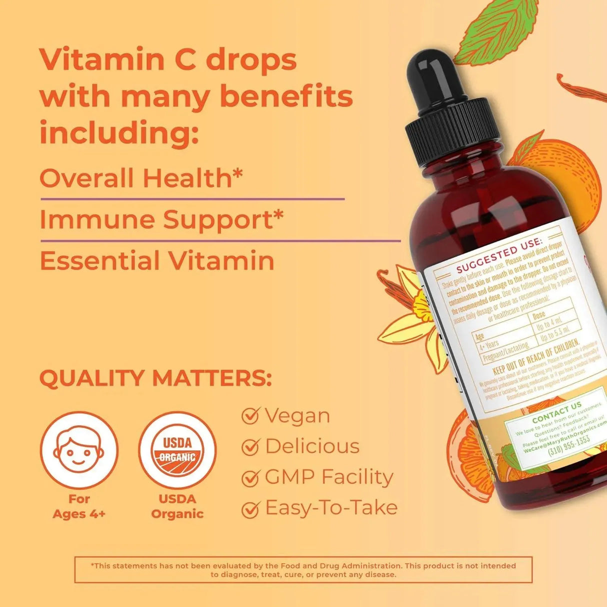 MARY RUTH ORGANICS - MaryRuth Organics Vitamin C Drops 120Ml. - The Red Vitamin MX - Suplementos Alimenticios - {{ shop.shopifyCountryName }}