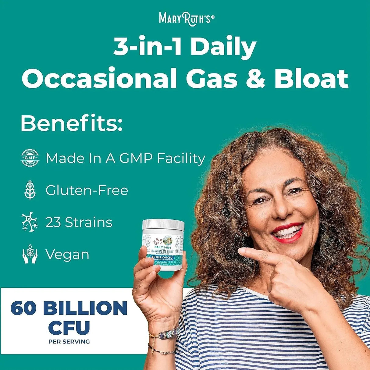 MARY RUTH ORGANICS - MaryRuth's 3-in-1 Gas & Bloat Probiotics Powder 15Gr. - The Red Vitamin MX - Suplementos Alimenticios - {{ shop.shopifyCountryName }}
