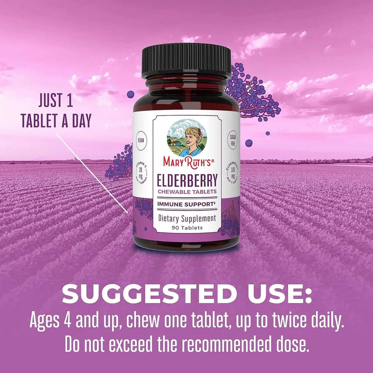 MARY RUTH ORGANICS - MaryRuth's Black Elderberry + Vitamin C 90 Tabletas Masticables - The Red Vitamin MX - Suplementos Alimenticios - {{ shop.shopifyCountryName }}