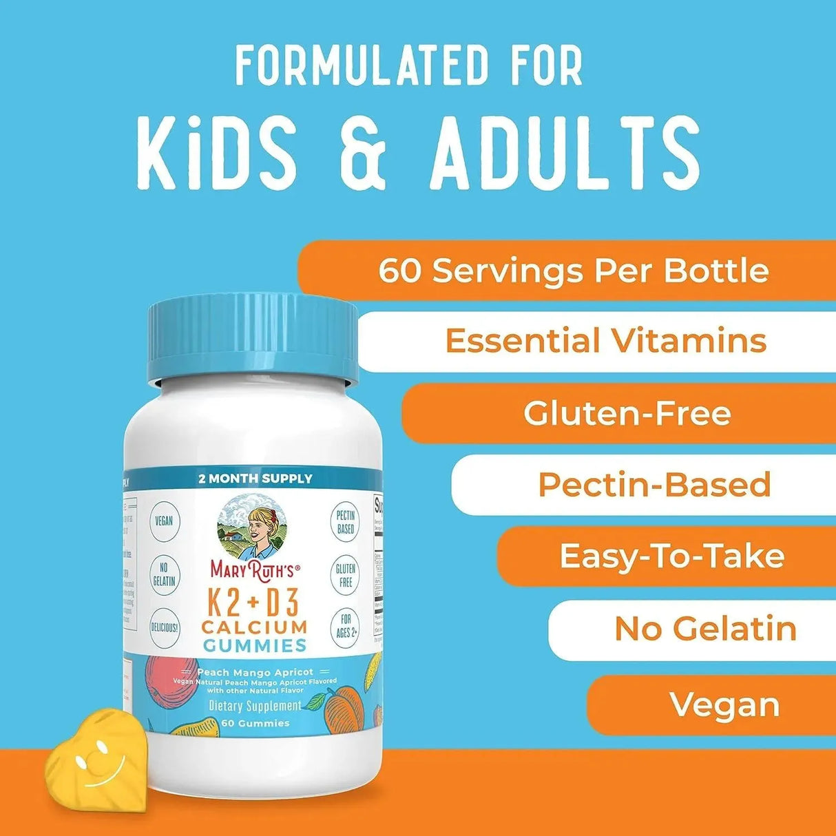 MARY RUTH ORGANICS - MaryRuth's Calcium with Vitamin D3 & Vitamin K2 60 Gomitas - The Red Vitamin MX - Suplementos Alimenticios - {{ shop.shopifyCountryName }}