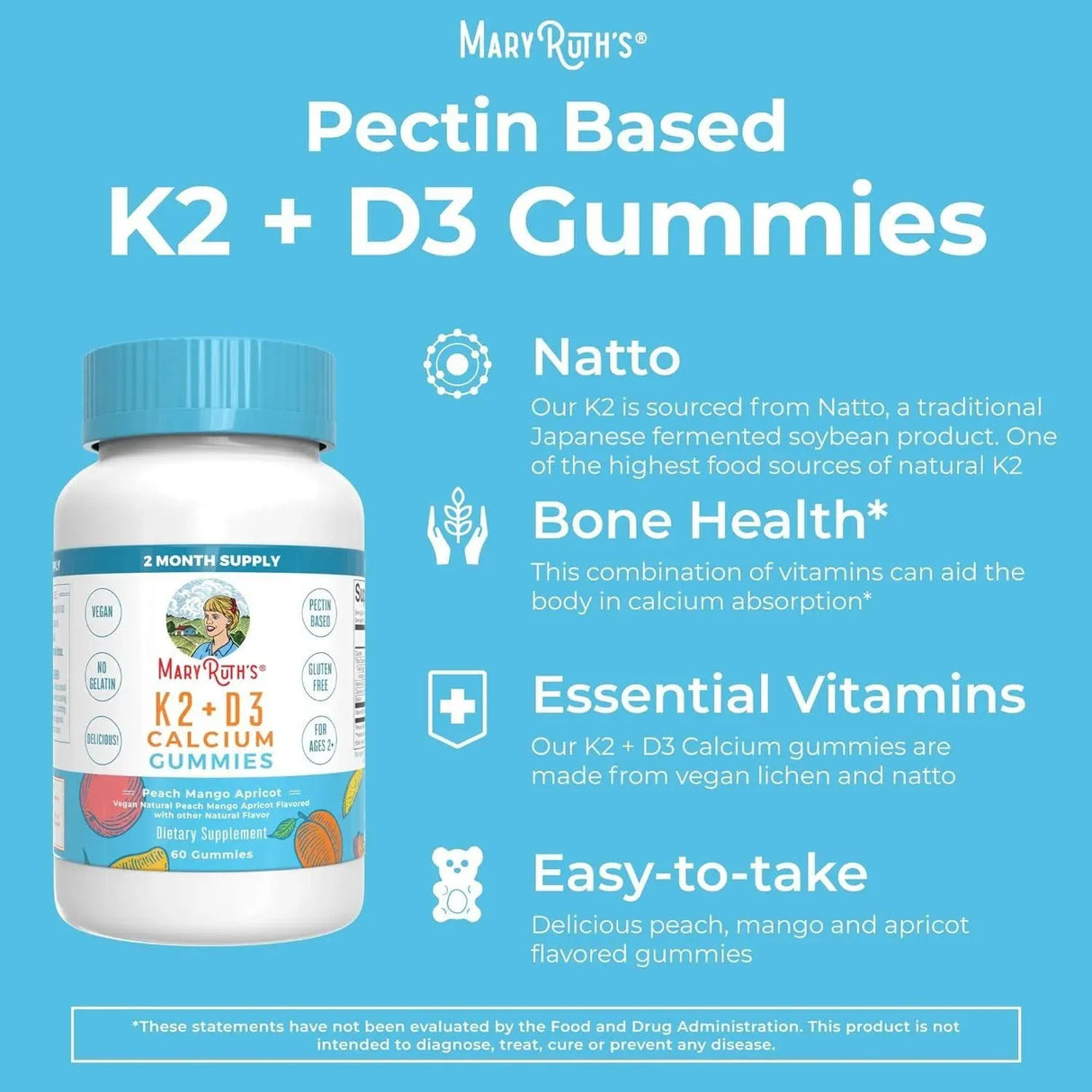 MARY RUTH ORGANICS - MaryRuth's Calcium with Vitamin D3 & Vitamin K2 60 Gomitas - The Red Vitamin MX - Suplementos Alimenticios - {{ shop.shopifyCountryName }}