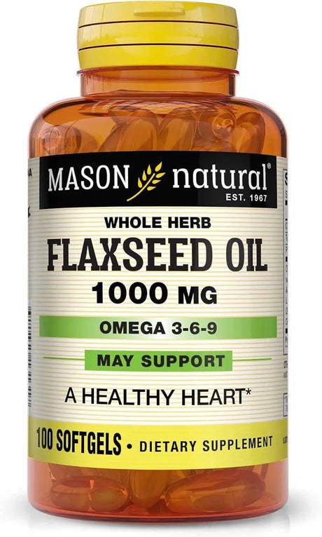 MASON NATURAL - Mason Natural Flax Seed Oil 1000Mg. 100 Capsulas Blandas - The Red Vitamin MX - Suplementos Alimenticios - {{ shop.shopifyCountryName }}