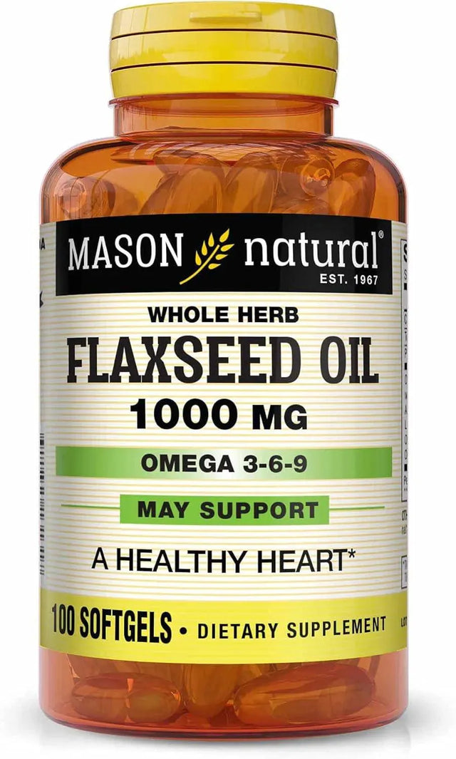 MASON NATURAL - Mason Natural Flax Seed Oil 1000Mg. 100 Capsulas Blandas - The Red Vitamin MX - Suplementos Alimenticios - {{ shop.shopifyCountryName }}