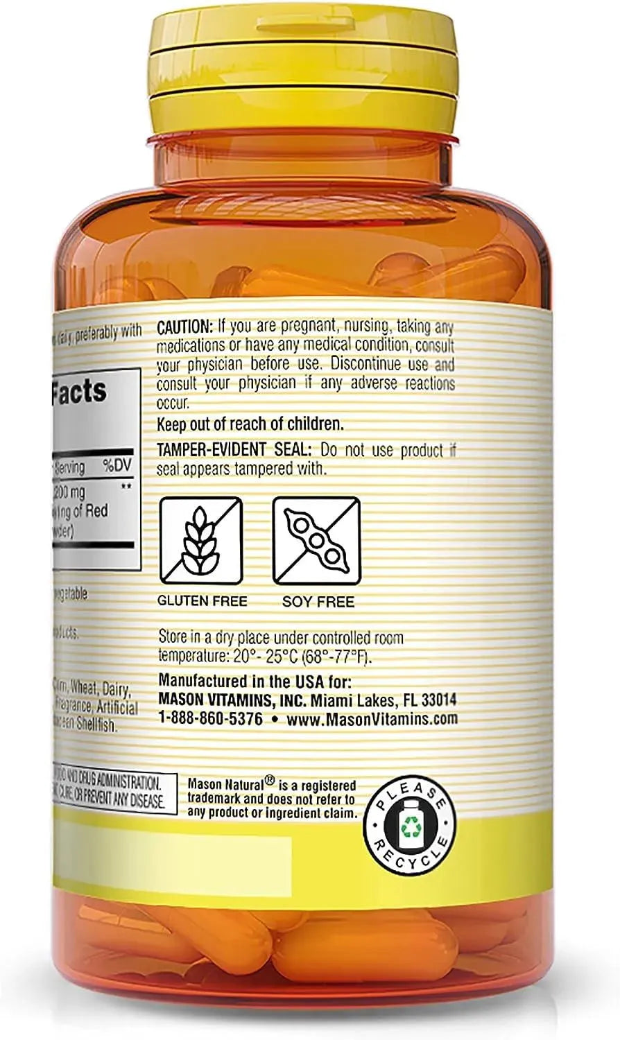 MASON NATURAL - MASON NATURAL Red Yeast Rice 180 Capsulas - The Red Vitamin MX - Suplementos Alimenticios - {{ shop.shopifyCountryName }}