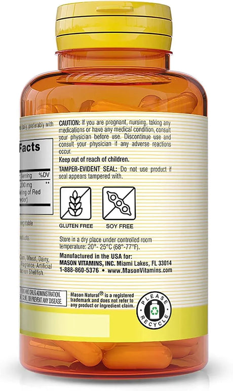 MASON NATURAL - MASON NATURAL Red Yeast Rice 180 Capsulas - The Red Vitamin MX - Suplementos Alimenticios - {{ shop.shopifyCountryName }}