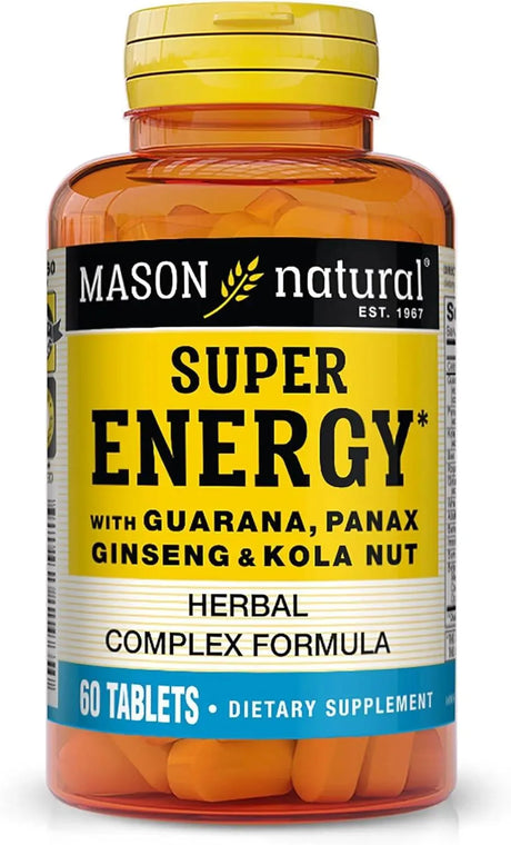 MASON NATURAL - MASON NATURAL Super Energy with Guarana, Panax Ginseng & Kola Nut 60 Tabletas - The Red Vitamin MX - Suplementos Alimenticios - {{ shop.shopifyCountryName }}