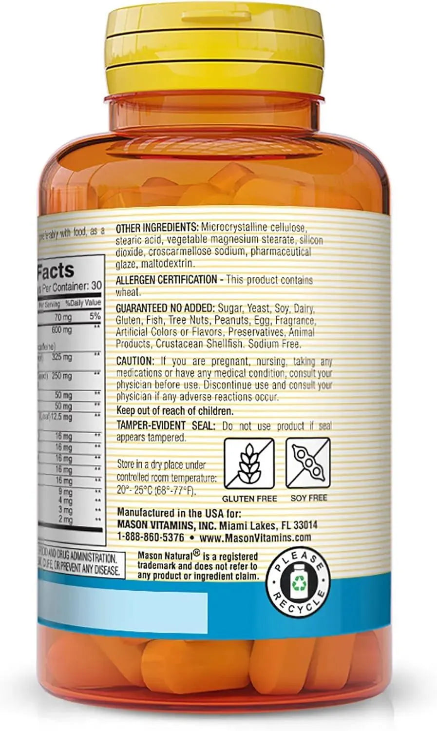 MASON NATURAL - MASON NATURAL Super Energy with Guarana, Panax Ginseng & Kola Nut 60 Tabletas - The Red Vitamin MX - Suplementos Alimenticios - {{ shop.shopifyCountryName }}