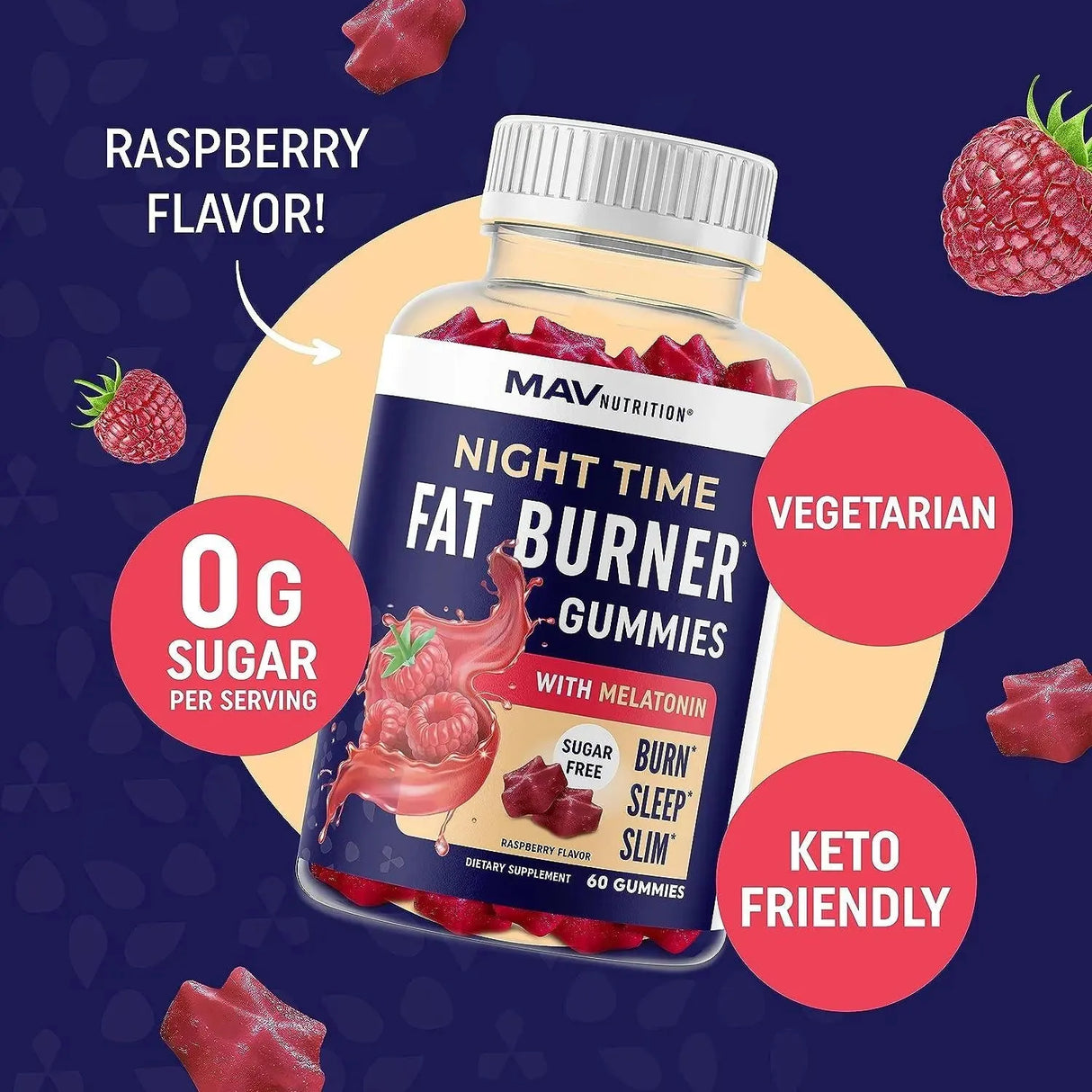 MAV NUTRITION - Mav Nutrition Sugar-Free Night Time Fat Burner Gummies 60 Gomitas - The Red Vitamin MX - Suplementos Alimenticios - {{ shop.shopifyCountryName }}