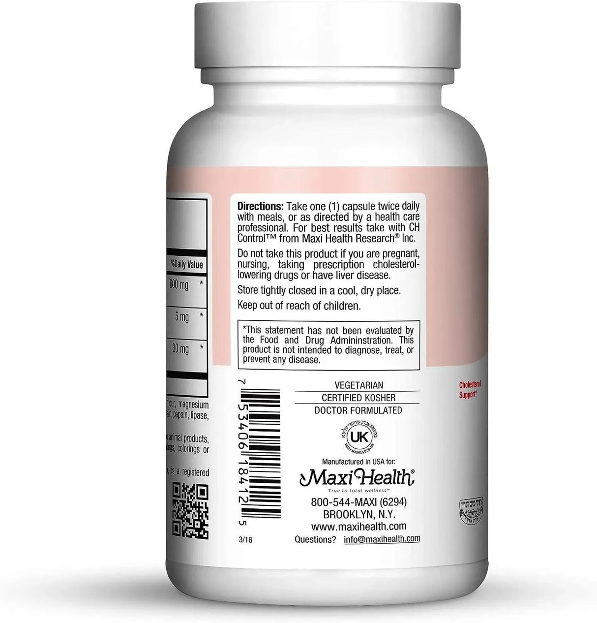 MAXI HEALTH - Maxi Health Kosher Maxi Red Yeast Rice with Coenzyme Q10 & Policosanol 120 Capsulas - The Red Vitamin MX - Suplementos Alimenticios - {{ shop.shopifyCountryName }}