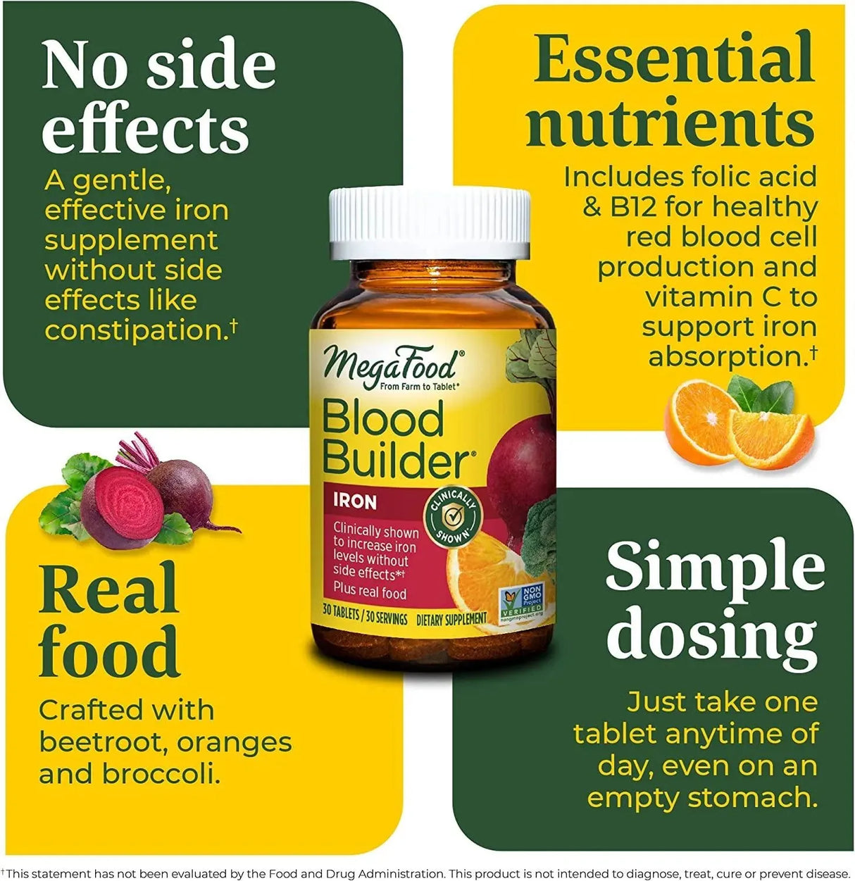 MEGAFOOD - MegaFood Blood Builder - Iron Supplement 30 Tabletas - The Red Vitamin MX - Suplementos Alimenticios - {{ shop.shopifyCountryName }}
