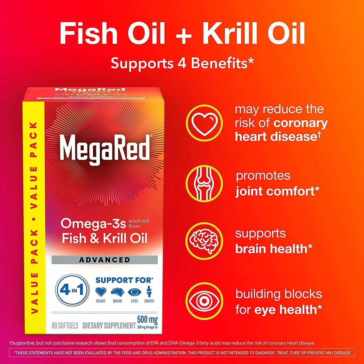 MEGARED - MegaRed Advanced Brain, Heart, Joints & Eye Support Omega 3 Antarctic Krill Oil 500Mg. 80 Capsulas Blandas - The Red Vitamin MX - Suplementos Alimenticios - {{ shop.shopifyCountryName }}