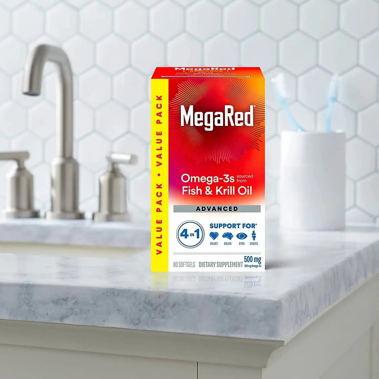 MEGARED - MegaRed Advanced Brain, Heart, Joints & Eye Support Omega 3 Antarctic Krill Oil 500Mg. 80 Capsulas Blandas - The Red Vitamin MX - Suplementos Alimenticios - {{ shop.shopifyCountryName }}