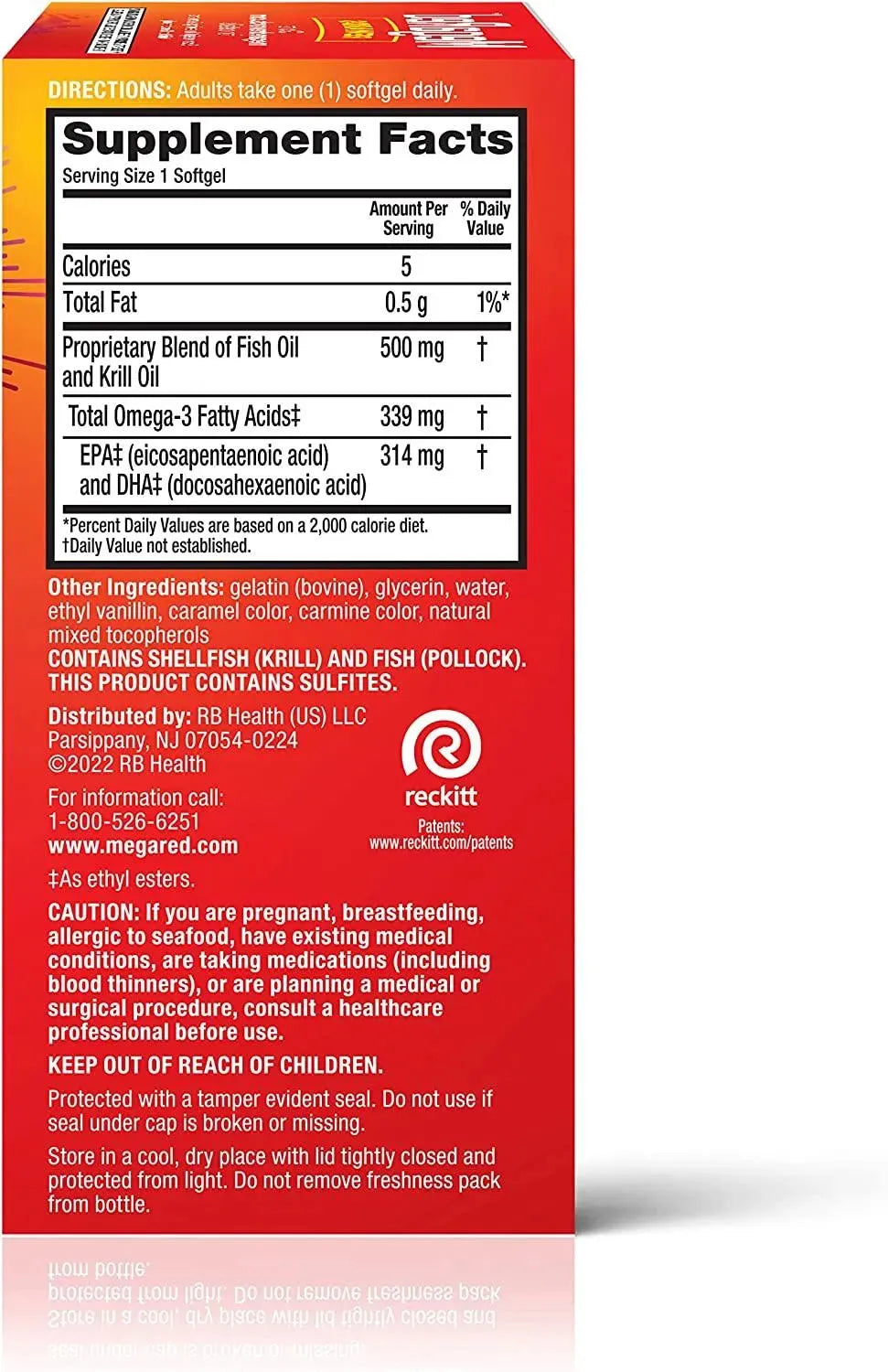 MEGARED - MegaRed Advanced Brain, Heart, Joints & Eye Support Omega 3 Antarctic Krill Oil 500Mg. 80 Capsulas Blandas - The Red Vitamin MX - Suplementos Alimenticios - {{ shop.shopifyCountryName }}