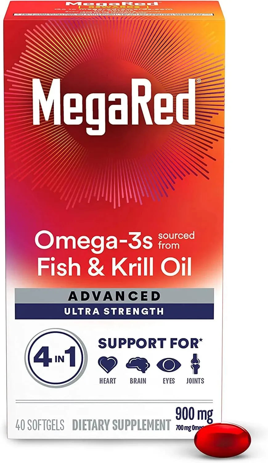 MEGARED - MegaRed Advanced Brain, Heart, Joints & Eye Support Omega 3 Antarctic Krill Oil 900Mg. 60 Capsulas Blandas - The Red Vitamin MX - Suplementos Alimenticios - {{ shop.shopifyCountryName }}