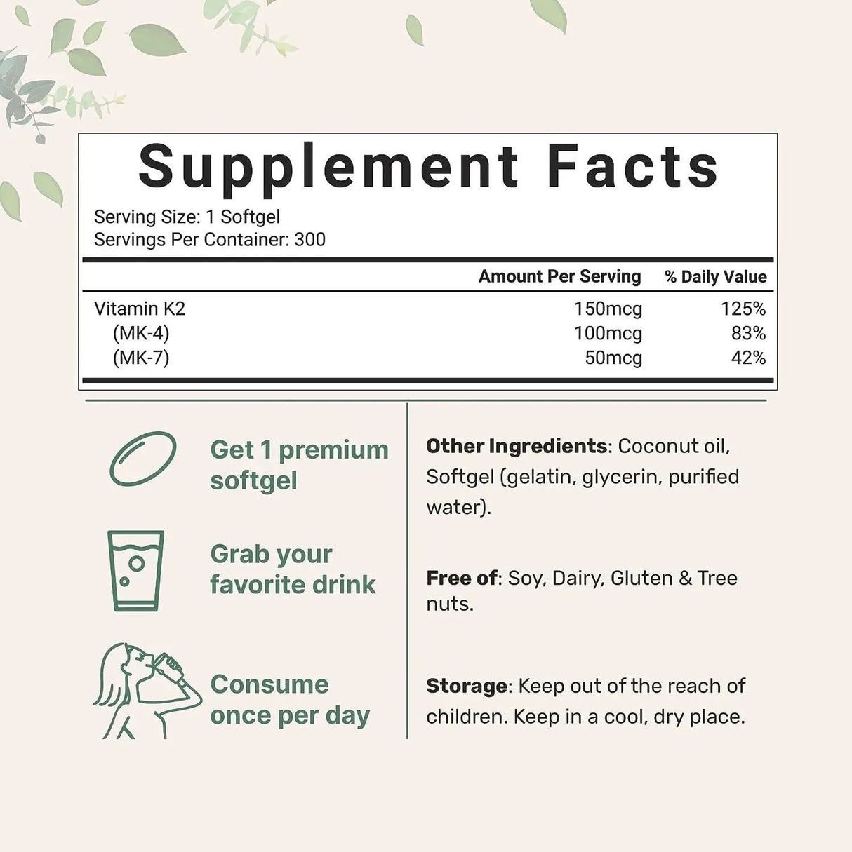 MICRO INGREDIENTS - Micro Ingredients Full Spectrum Vitamin K2 MK-4 + MK-7 300 Capsulas Blandas - The Red Vitamin MX - Suplementos Alimenticios - {{ shop.shopifyCountryName }}