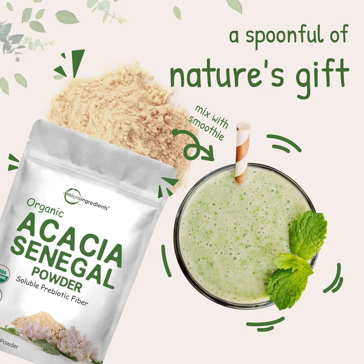 MICRO INGREDIENTS - Micro Ingredients Organic Acacia Senegal Powder 907Gr. - The Red Vitamin MX - Suplementos Alimenticios - {{ shop.shopifyCountryName }}