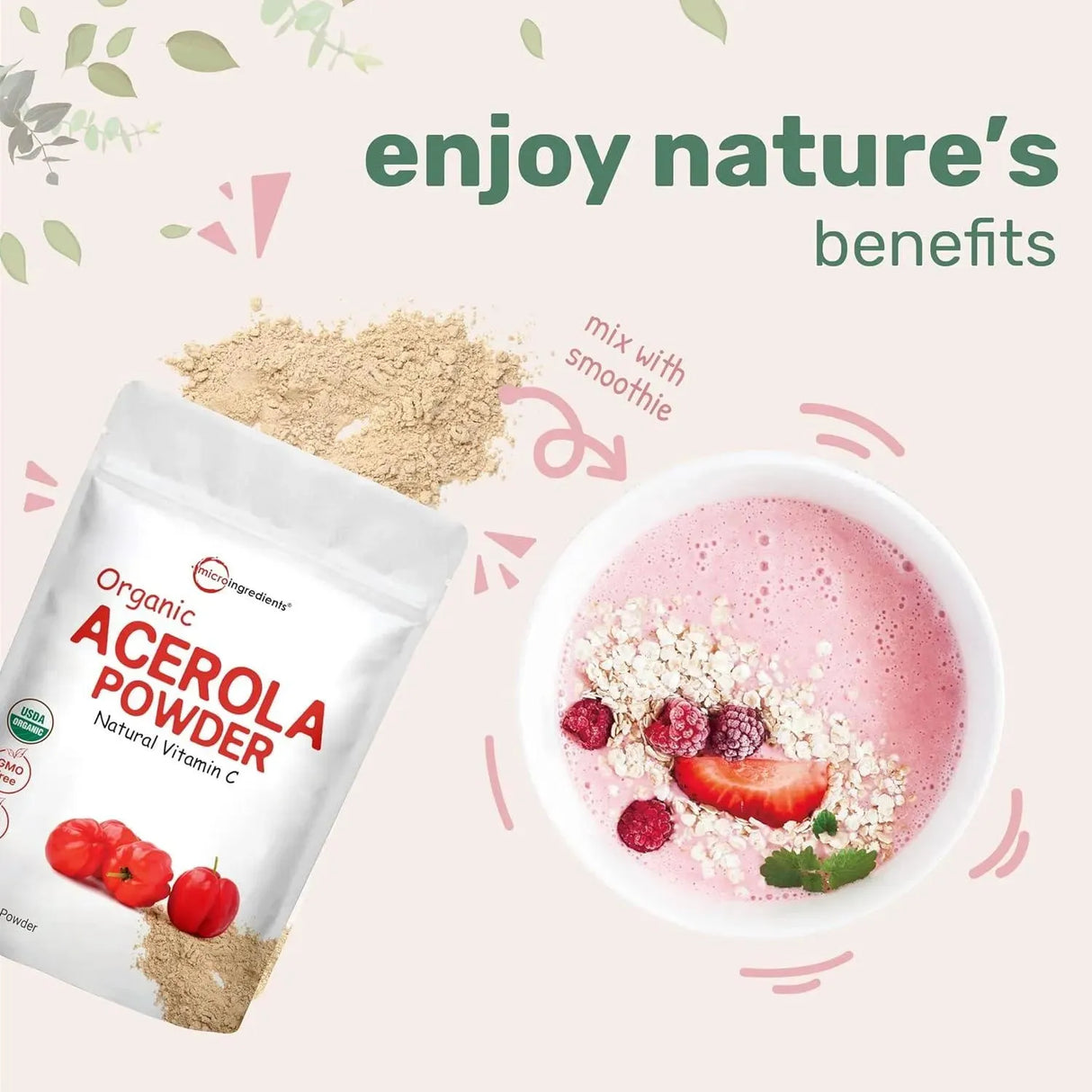 MICRO INGREDIENTS - Micro Ingredients Organic Acerola Powder 227Gr. 2 Pack - The Red Vitamin MX - Suplementos Alimenticios - {{ shop.shopifyCountryName }}