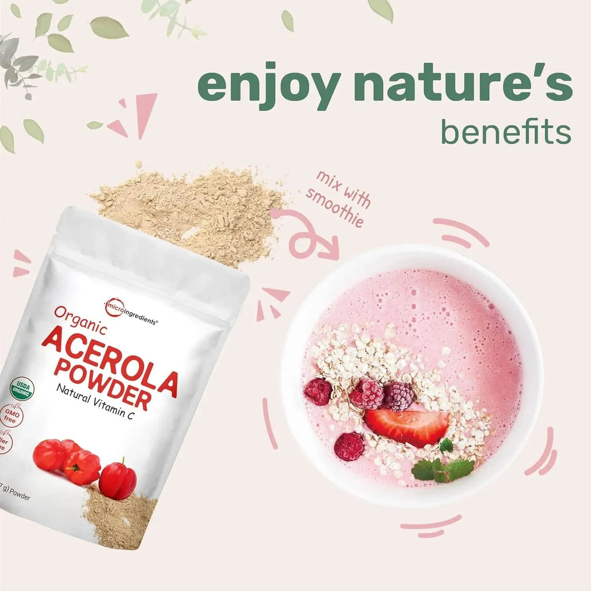 MICRO INGREDIENTS - Micro Ingredients Organic Acerola Powder 227Gr. - The Red Vitamin MX - Suplementos Alimenticios - {{ shop.shopifyCountryName }}