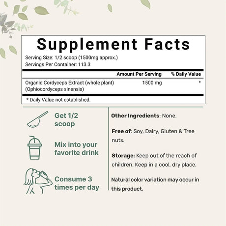 MICRO INGREDIENTS - Micro Ingredients Organic Cordyceps Mushroom Extract Powder 170Gr. - The Red Vitamin MX - Suplementos Alimenticios - {{ shop.shopifyCountryName }}