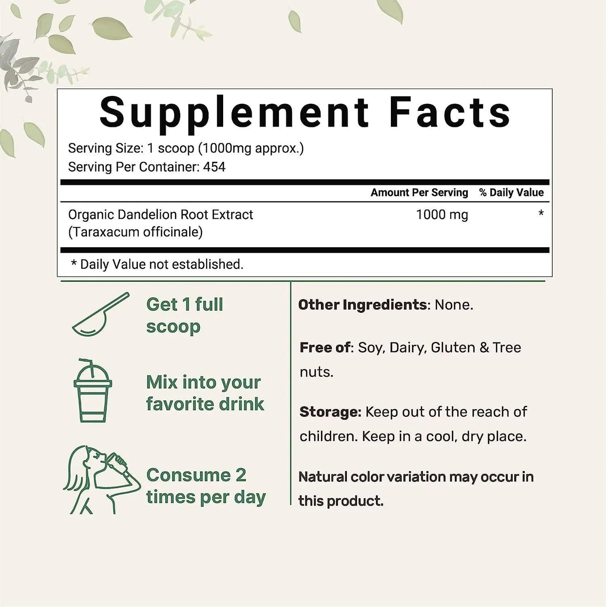 MICRO INGREDIENTS - Micro Ingredients Organic Dandelion Root Tea Powder 454Gr. - The Red Vitamin MX - Suplementos Alimenticios - {{ shop.shopifyCountryName }}