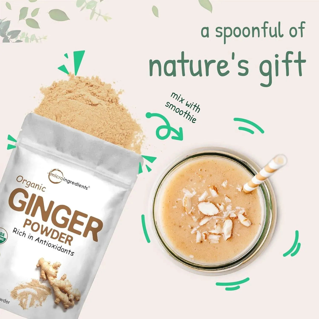 MICRO INGREDIENTS - Micro Ingredients Organic Ginger Powder 907Gr. - The Red Vitamin MX - Suplementos Alimenticios - {{ shop.shopifyCountryName }}