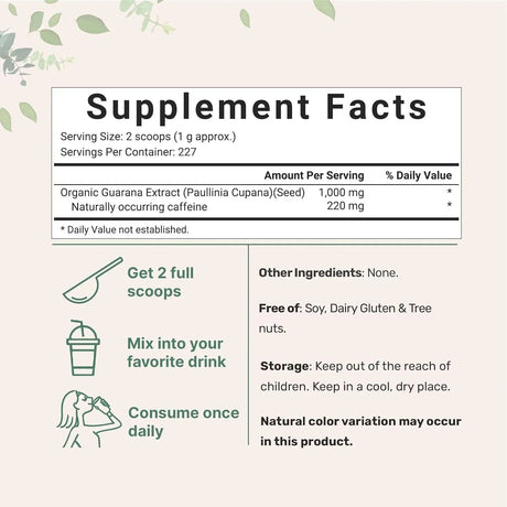 MICRO INGREDIENTS - Micro Ingredients Organic Guarana Powder 1,000Mg. 227Gr. - The Red Vitamin MX - Suplementos Alimenticios - {{ shop.shopifyCountryName }}