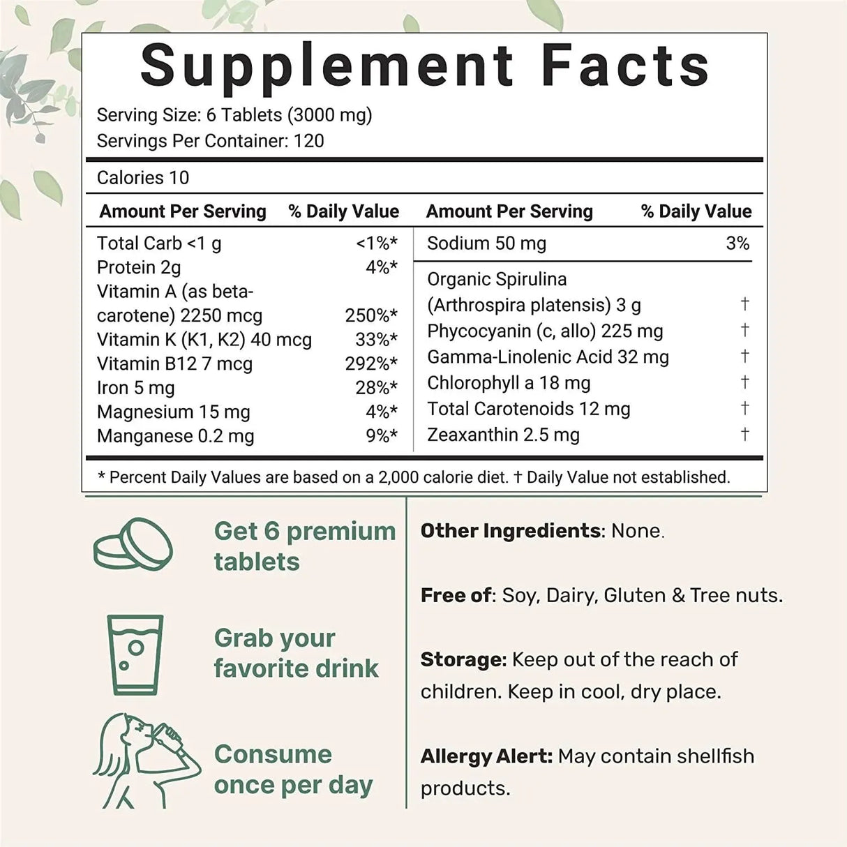 MICRO INGREDIENTS - Micro Ingredients Organic Spirulina Supplement 3000Mg. 720 Tabletas - The Red Vitamin MX - Suplementos Alimenticios - {{ shop.shopifyCountryName }}