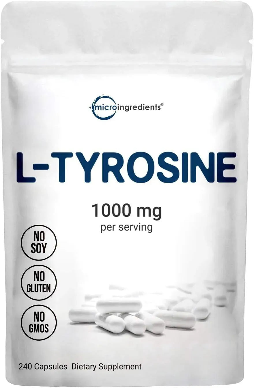 MICRO INGREDIENTS - Micro Ingredients Plant Based L Tyrosine 1000Mg. 240 Capsulas - The Red Vitamin MX - Suplementos Alimenticios - {{ shop.shopifyCountryName }}