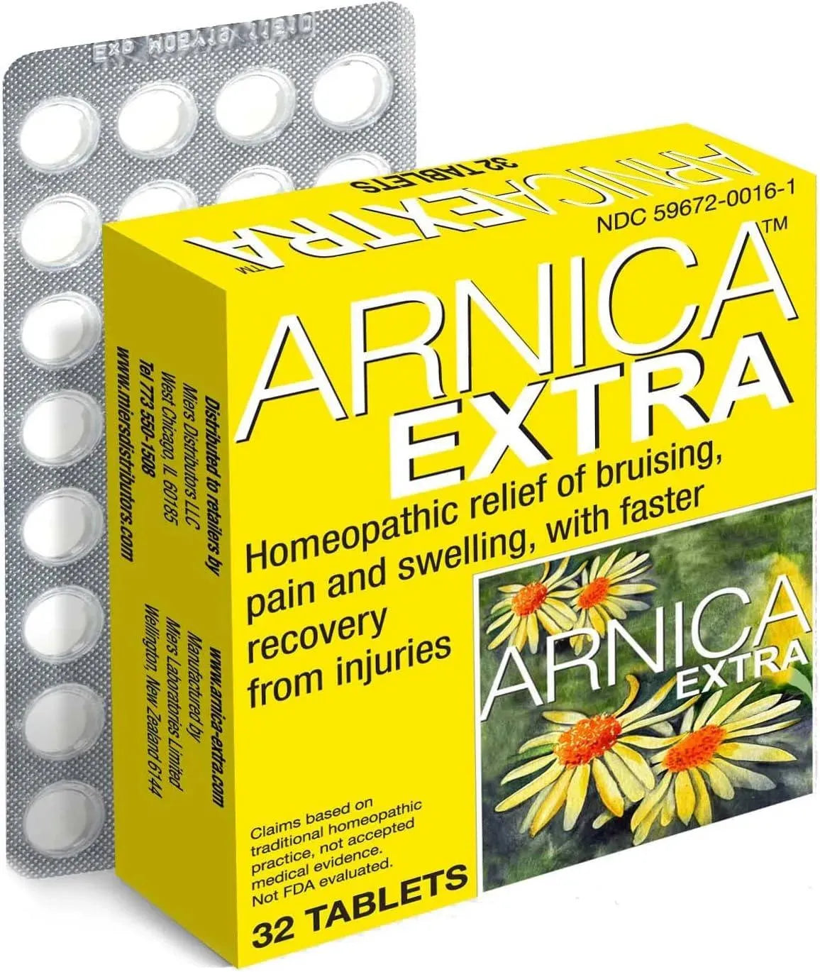 MIERS LABORATORIES - Miers Laboratories Arnica Extra Homeopathic Tablets 32 Tabletas - The Red Vitamin MX - Suplementos Alimenticios - {{ shop.shopifyCountryName }}