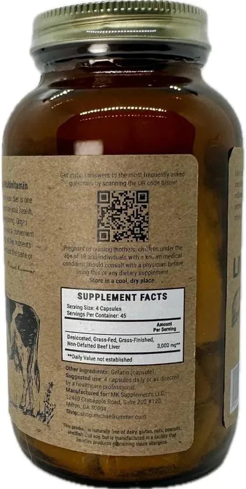 MK SUPPLEMENTS - MK Supplements Grass Fed Beef Liver 3000Mg. 300 Capsulas - The Red Vitamin MX - Suplementos Alimenticios - {{ shop.shopifyCountryName }}