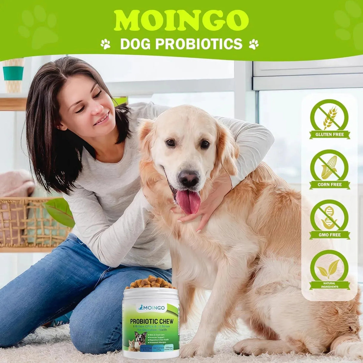 MOINGO - Moingo Probiotics for Dogs Chicken Flavored 180 Masticables - The Red Vitamin MX - Probióticos Para Perros - {{ shop.shopifyCountryName }}