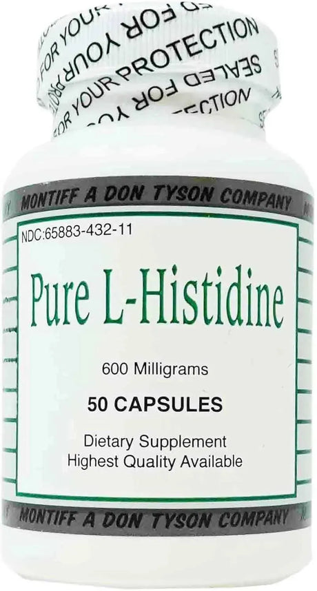 MONTIFF - Montiff Pure L-Histidine 600Mg. 50 Capsulas - The Red Vitamin MX - Suplementos Alimenticios - {{ shop.shopifyCountryName }}