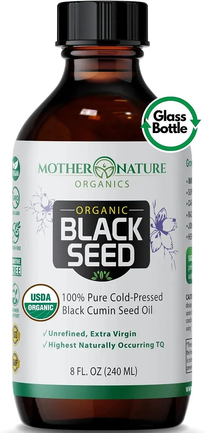MOTHER NATURE - Mother Nature Organic Black Seed Oil 240Ml. - The Red Vitamin MX - Suplementos Alimenticios - {{ shop.shopifyCountryName }}