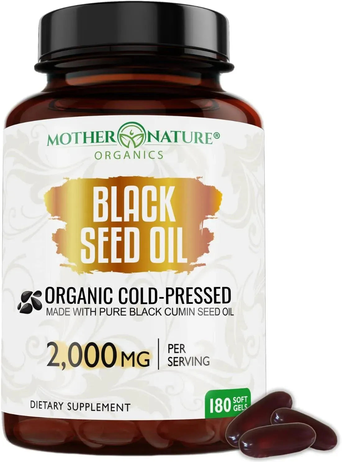 MOTHER NATURE - Mother Nature Premium Black Seed Oil Capsules 2000Mg. 180 Capsulas - The Red Vitamin MX - Suplementos Alimenticios - {{ shop.shopifyCountryName }}