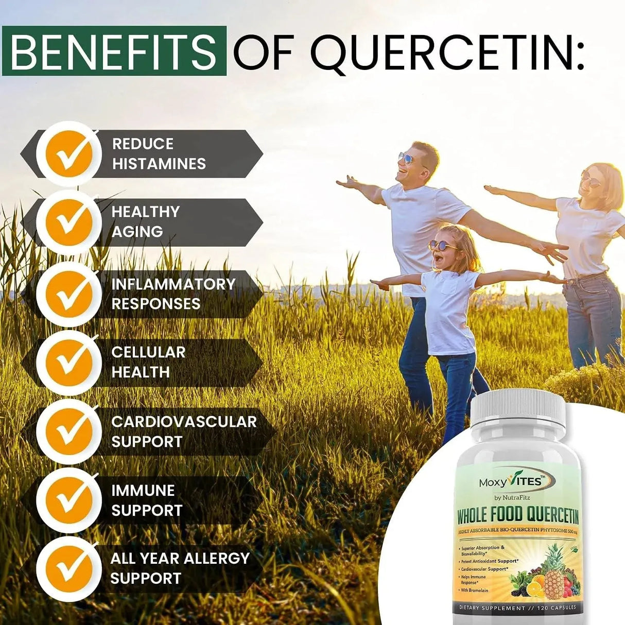 MOXYVITES - MoxyVites Quercetin with Bromelain 500Mg. Supplement 120 Capsulas - The Red Vitamin MX - Suplementos Alimenticios - {{ shop.shopifyCountryName }}