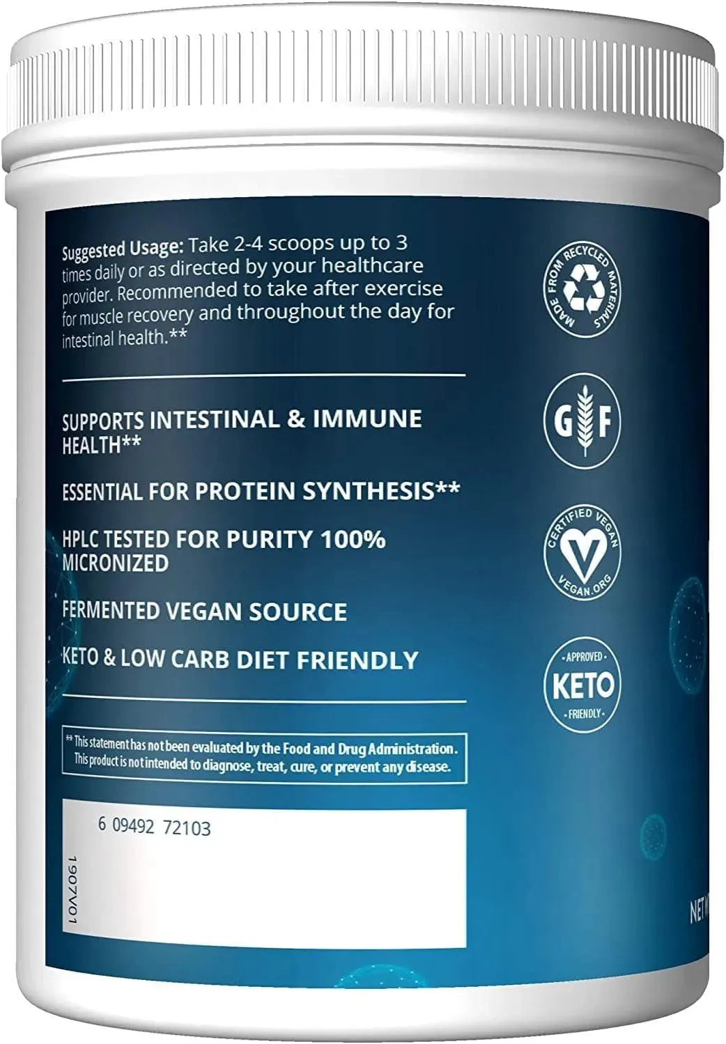 MRM - MRM Nutrition L-Glutamine 5000Mg. 200 Servicios 1000Gr. - The Red Vitamin MX - Suplementos Alimenticios - {{ shop.shopifyCountryName }}