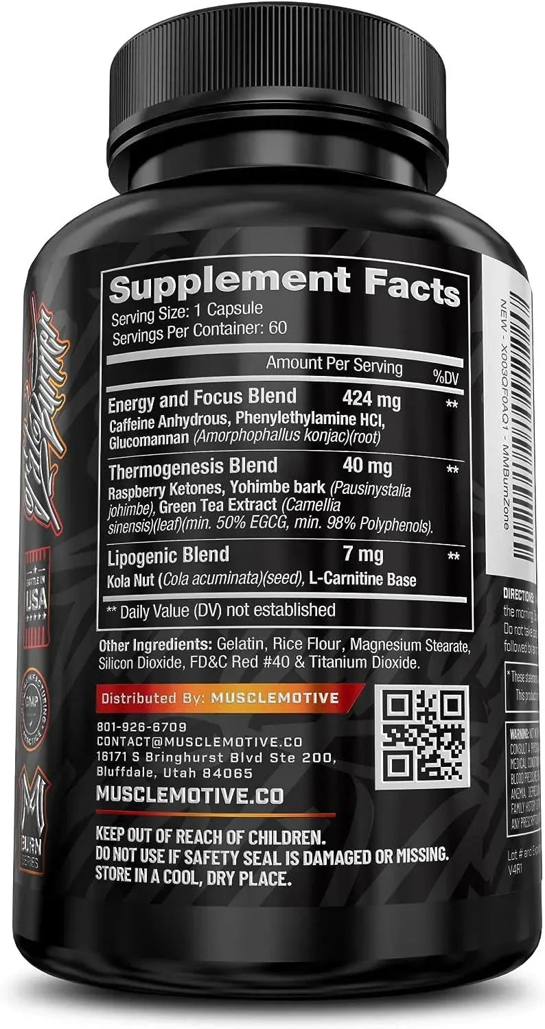 MUSCLEMOTIVE - MuscleMotive Burnzone Thermogenic Fat Burner 60 Capsulas - The Red Vitamin MX - Suplementos Alimenticios - {{ shop.shopifyCountryName }}