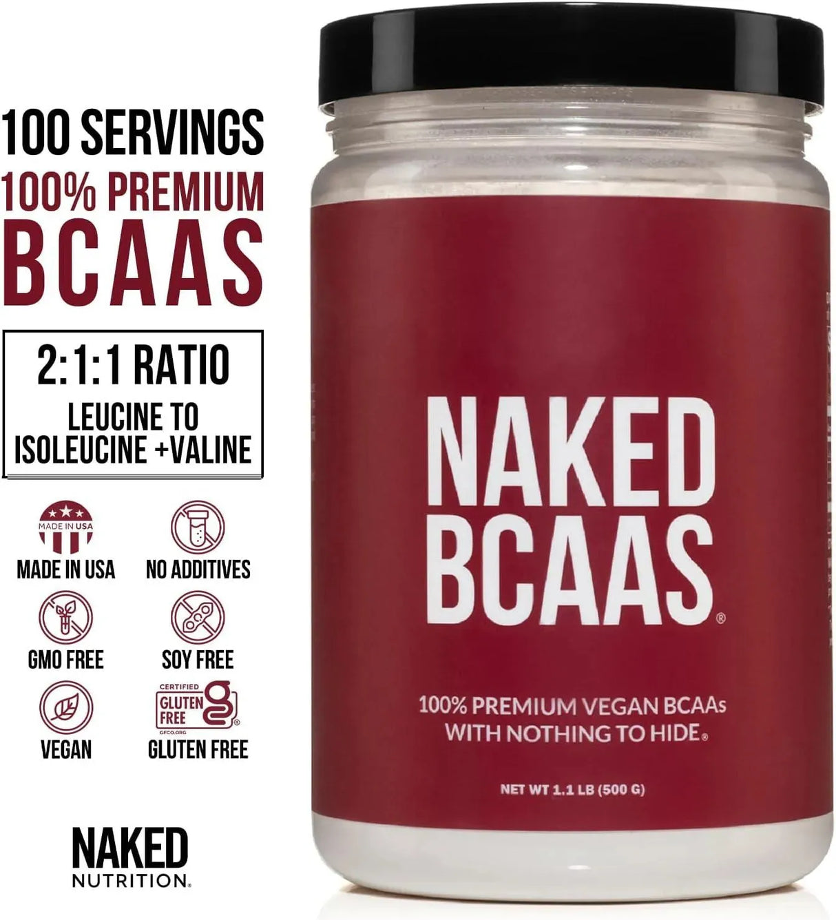 NAKED NUTRITION - NAKED Naked BCAAs Amino Acids Powder 100 Servicios 500Gr. - The Red Vitamin MX - Suplementos Alimenticios - {{ shop.shopifyCountryName }}