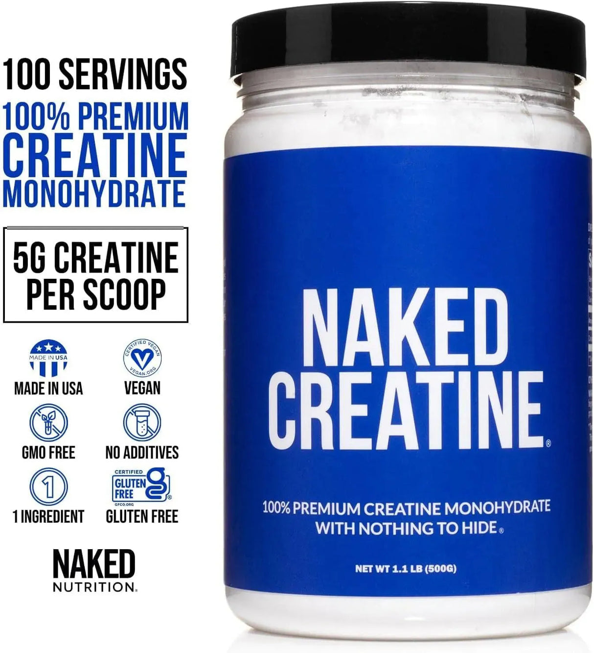 NAKED NUTRITION - NAKED Pure Micronized Creatine Monohydrate 100 Servicios 500Gr. - The Red Vitamin MX - Suplementos Alimenticios - {{ shop.shopifyCountryName }}