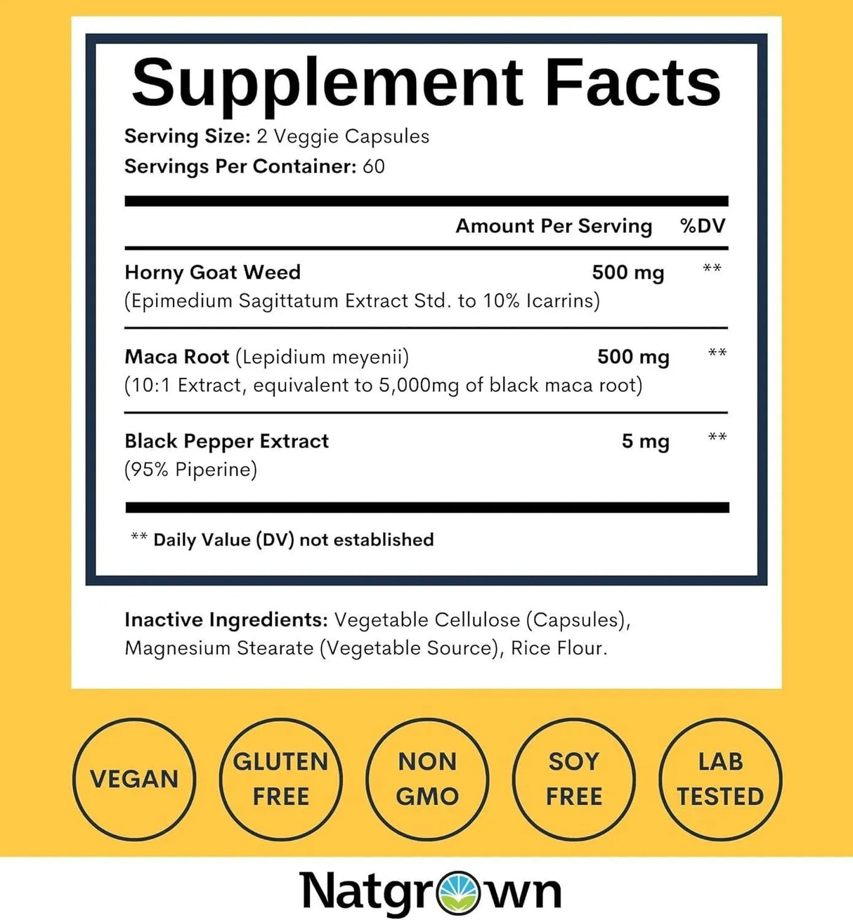 NATGROWN - Natgrown Horny Goat Weed and Maca Root Extract 120 Capsulas - The Red Vitamin MX - Suplementos Alimenticios - {{ shop.shopifyCountryName }}