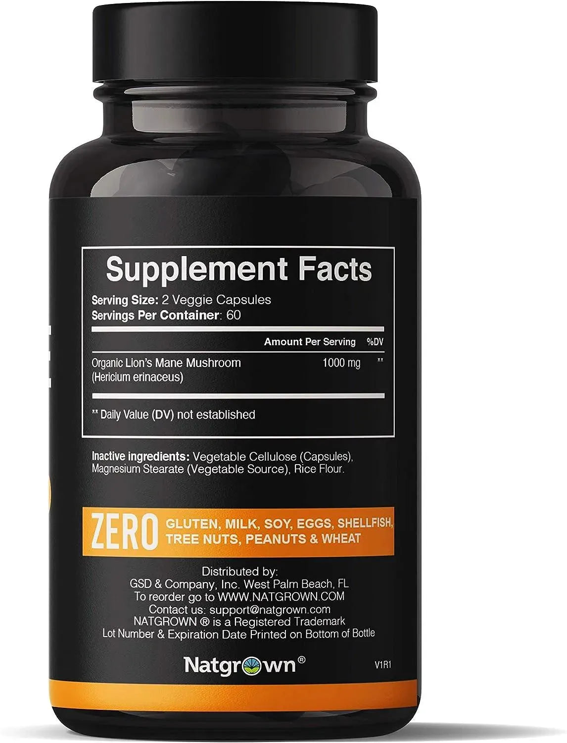 NATGROWN - Natgrown Lions Mane Mushroom Supplement 1000Mg. 120 Capsulas - The Red Vitamin MX - Suplementos Alimenticios - {{ shop.shopifyCountryName }}